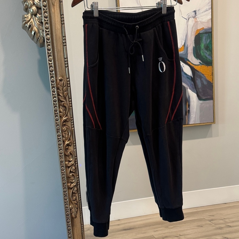 Hera Collection Black Joggers with Red Stitching